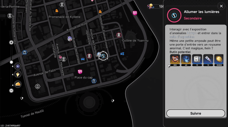 NTE Blue Quests scattered across the map, 250 to 400 XP