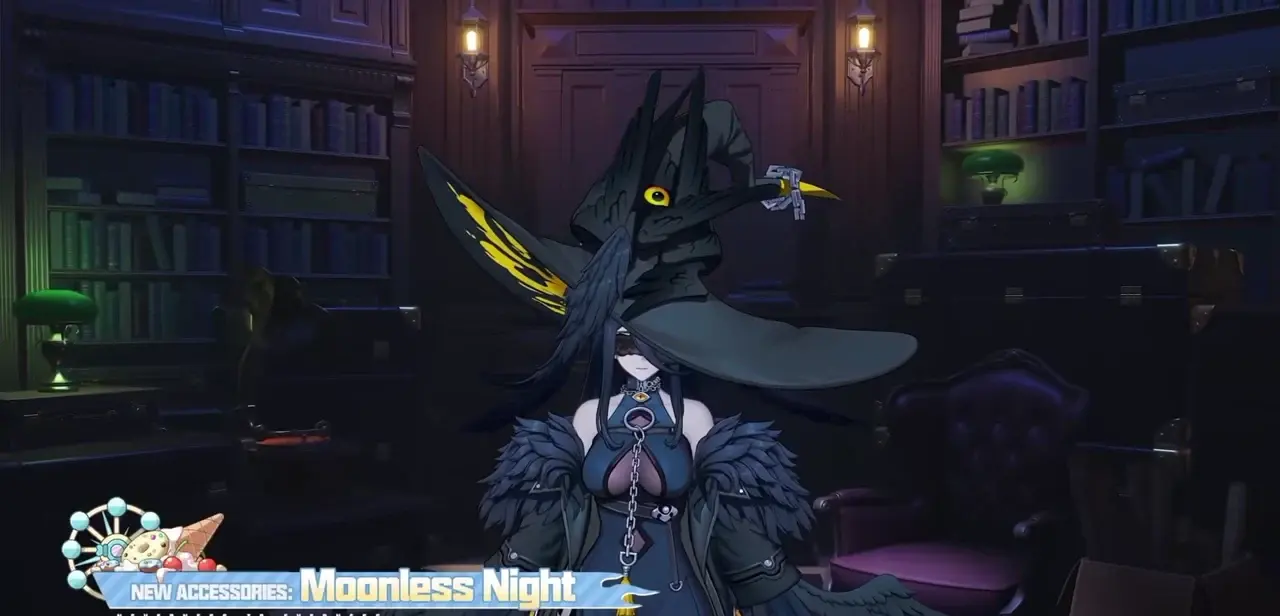L'accessoire Moonless Night porté par Oiseau noir dans NTE 1.4