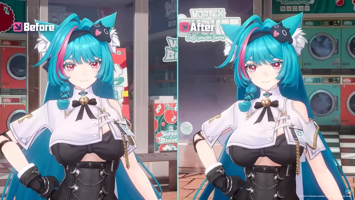 Atualização visual da Versão 1.0 do NTE antes e depois — otimização gráfica do Neverness to Everness