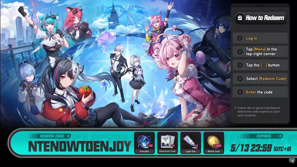 Código de resgate do NTE - NTENANALLYGO — Código do evento de lançamento do Neverness to Everness
