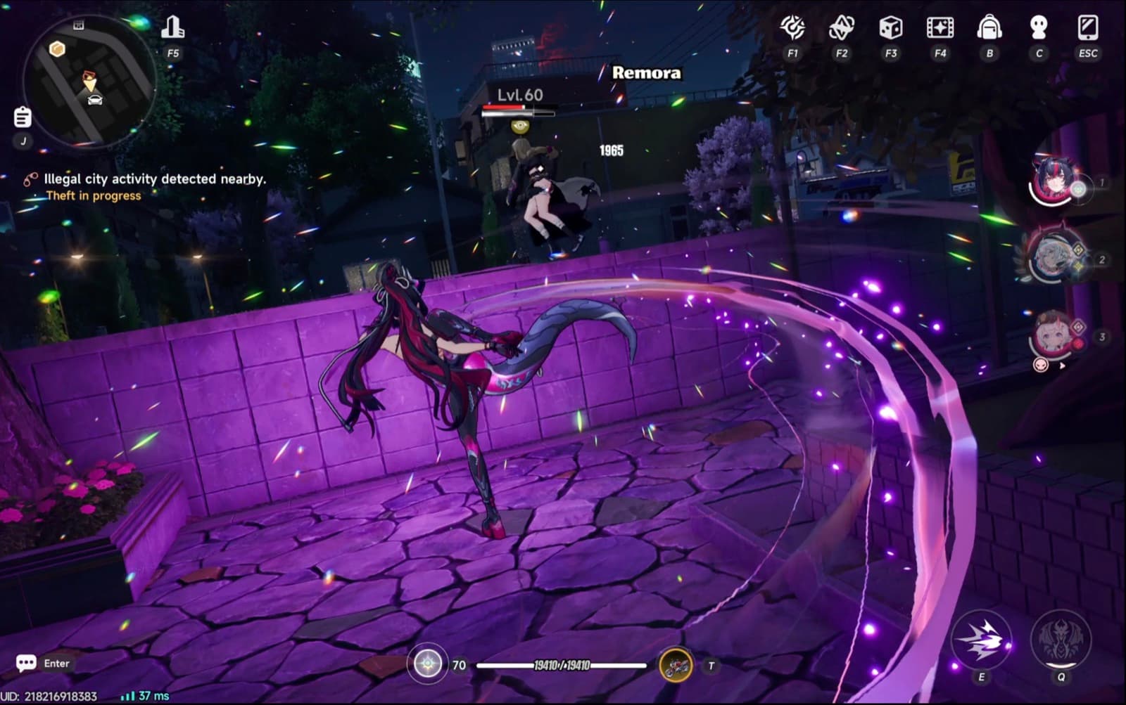 Remora slowing an enemy in NTE