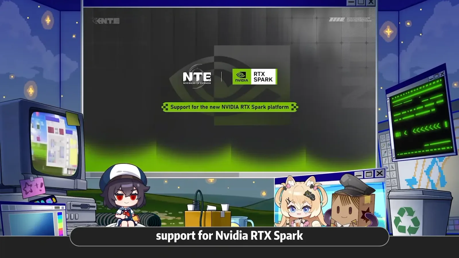 NTE and NVIDIA RTX Spark logos, announcing day-one support for the RTX Spark platform in Version 1.5