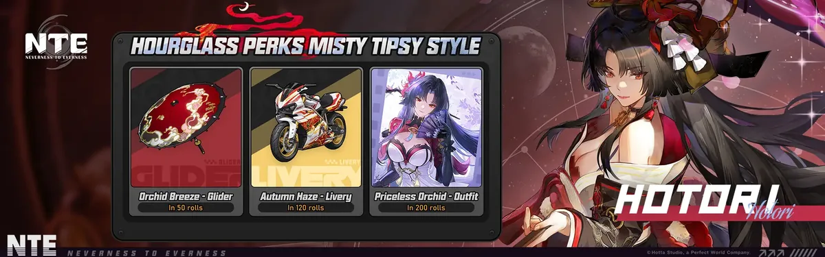 Hourglass Perks — Misty Tipsy Style — NTE event art | Neverness to Everness
