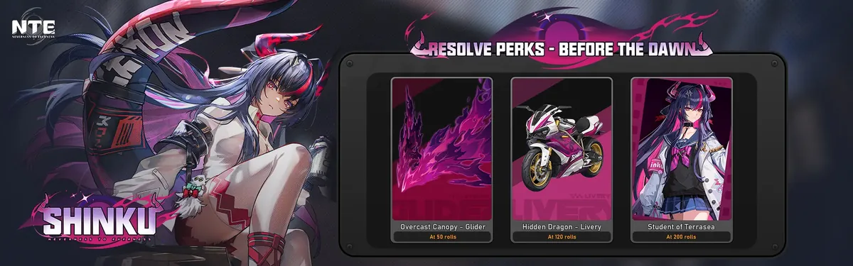 Resolve Perks — Before the Dawn — NTE event art | Neverness to Everness