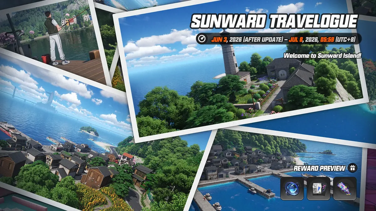 Sunward Travelogue — NTE event art | Neverness to Everness
